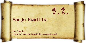 Varju Kamilla névjegykártya